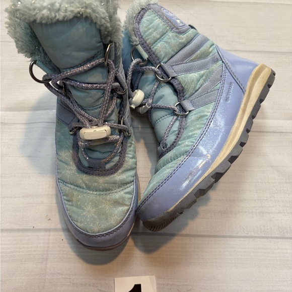 Sorel Disney Elsa Light Blue Winter Boots size 1 - Picture 1 of 6